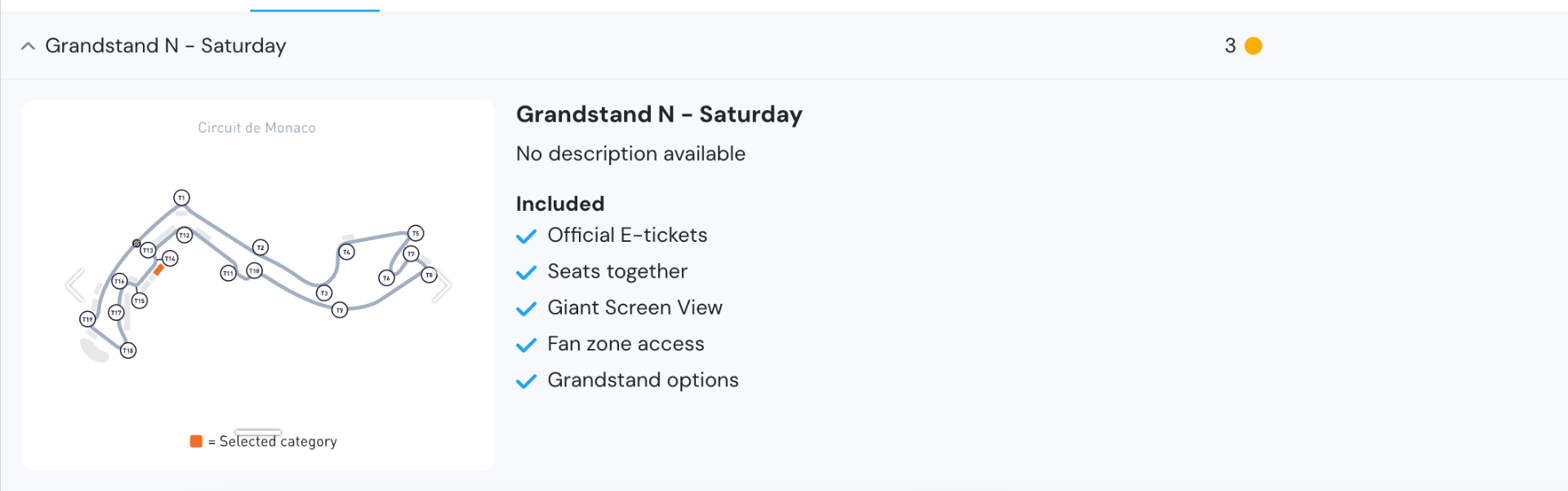 Grandstand N seat map